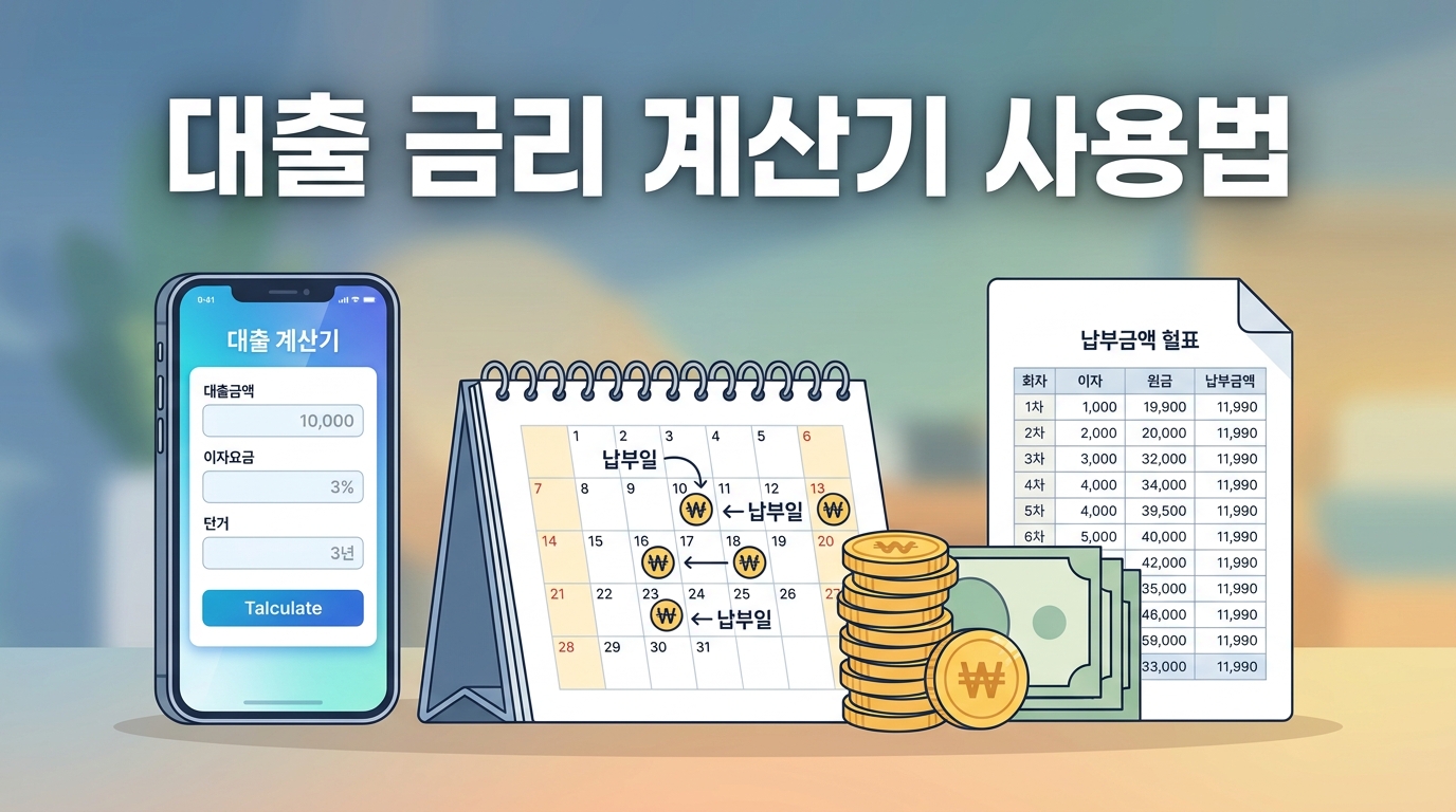 대출 금리 계산기 사용법 2026|상환방식 비교와 실제 한도 차이까지