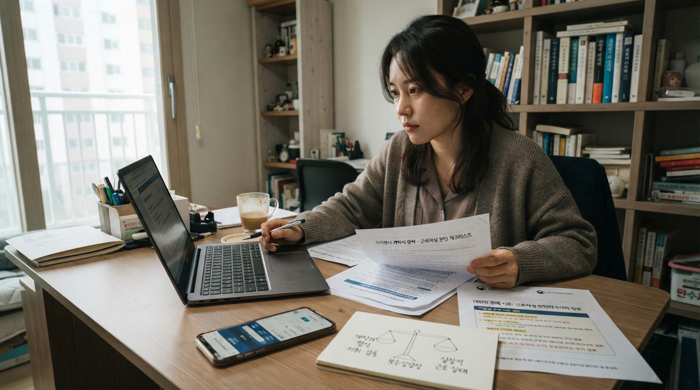 프리랜서퇴직금 3.3% 계약서와 근로자성 판단 기준 개념 이미지